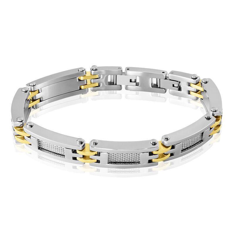 Bracelet Jourdan Homme Zephir Acier Bicolore Dore / Weiss - Spannringe Herren | OROVIVO
