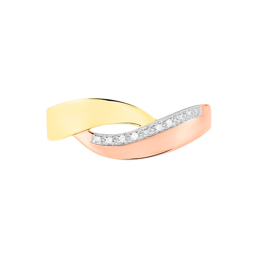 Damen Ring Gold Tricolor 375 Diamant 0,02ct Latta  - Ringe mit Stein Damen | OROVIVO