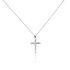 Damen Collier Silber 925 Zirkonia Weiß Religiöses Kreuz B 20,35 mm