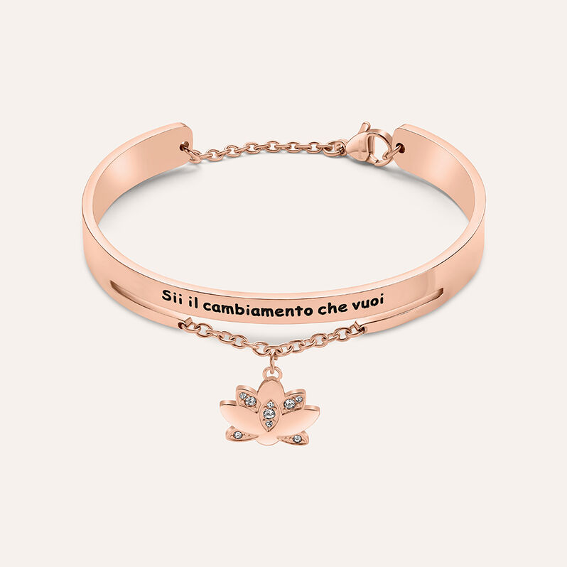 Bangle Sunrise Acciaio Rosa Cristallo - Spannringe Damen | OROVIVO