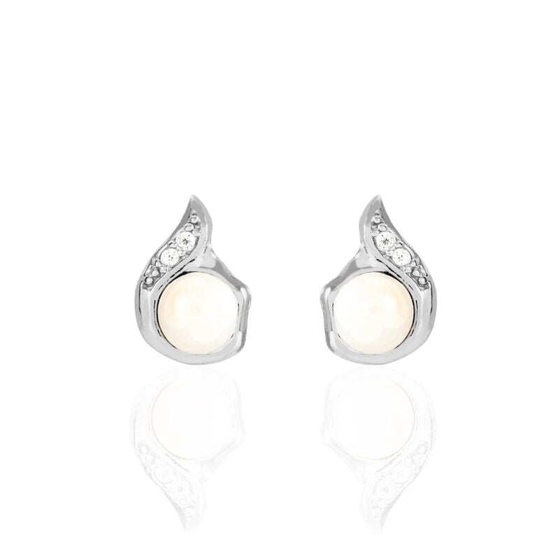 Damen Perlenohrringe Silber 925 Zuchtperlen - Ohrstecker Damen | OROVIVO
