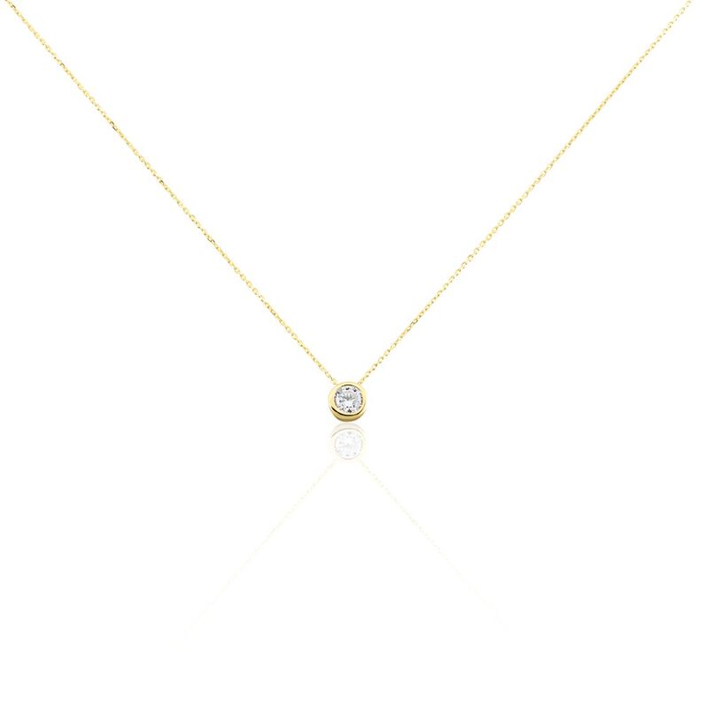 Collier Columbine Or Jaune Oxyde De Zirconium Weiss - Spannringe Damen | OROVIVO