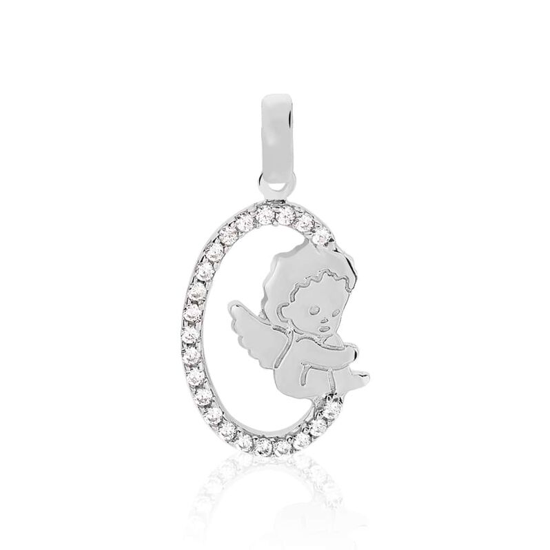 Pendente Holy Oro Bianco Cubic Zirconia - Spannringe Damen | OROVIVO