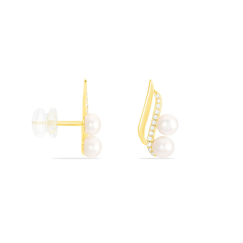 Ohrstecker Gold 375 Zuchtperle Zirkonia Loeva - Ohrstecker Damen | OROVIVO