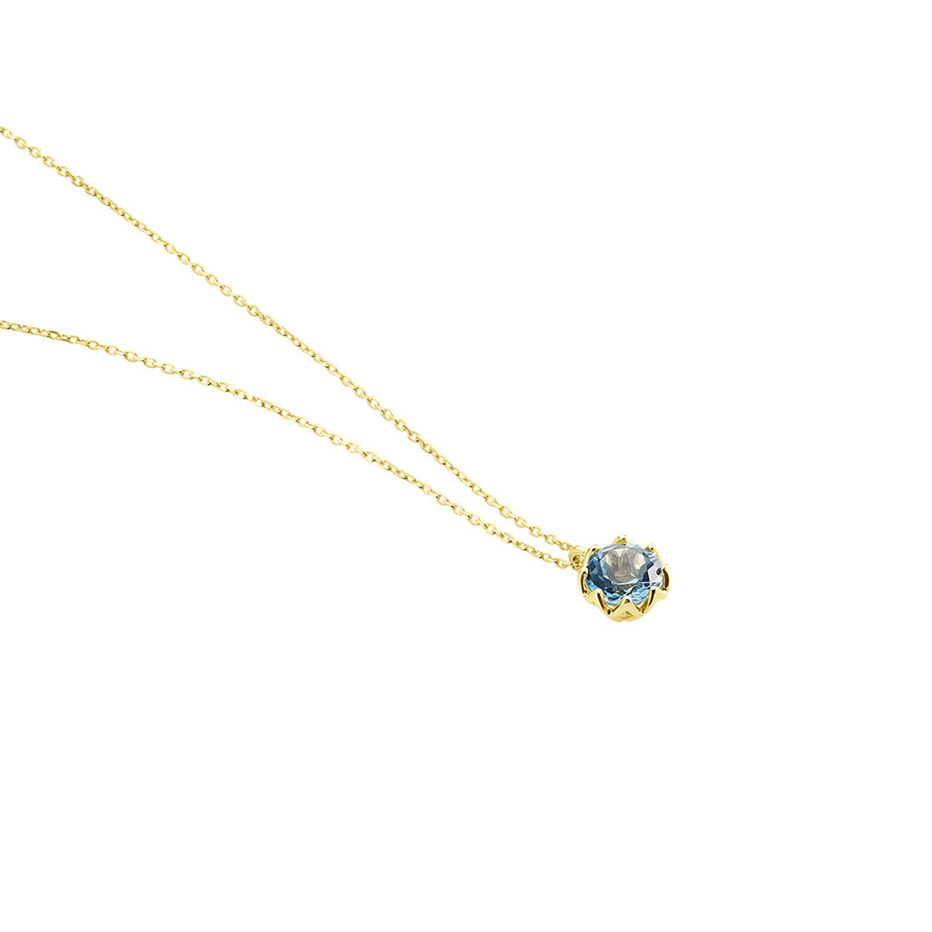 Damen Collier Gold 585 Topas Blau 1,02ct Mily 45cm - Halsketten Damen | OROVIVO