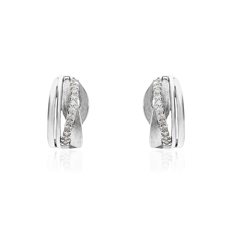 Damen Creolen Silber 925 Zirkonia rhodiniert Ira - Creolen Damen | OROVIVO