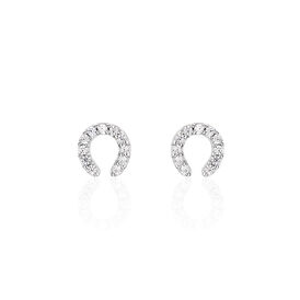 Ohrstecker Silber 925 Zirkonia Hufeisen - Ohrstecker Familie | OROVIVO