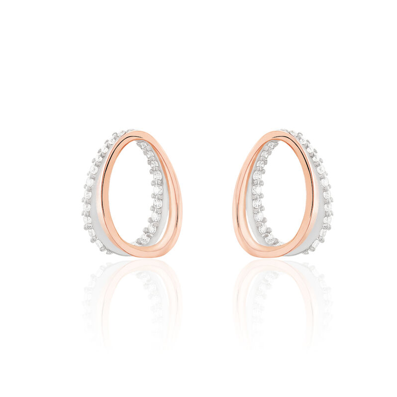 Damen Ohrstecker Silber 925 Bicolor - Ohrstecker Damen | OROVIVO