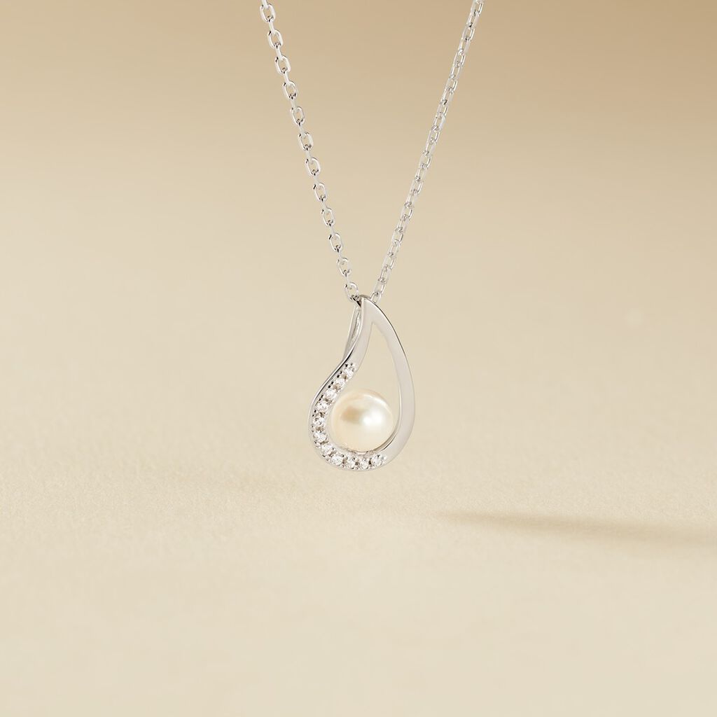 Collier Argent Et Perle De Culture - Spannringe Damen | OROVIVO