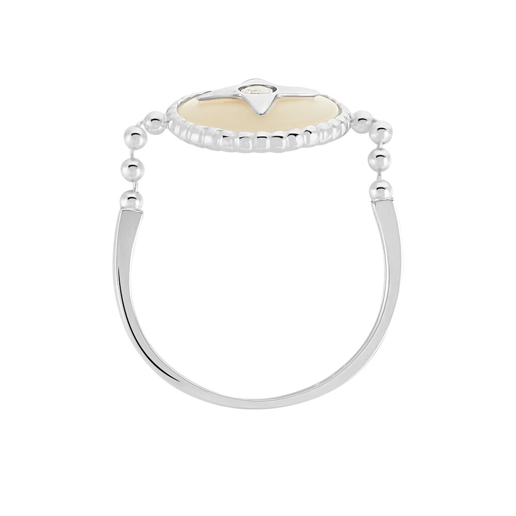 RESA 2 Damen Ring Wei&szlig;gold 375 (9 Karat) Zirkonia Wei&szlig; Stern