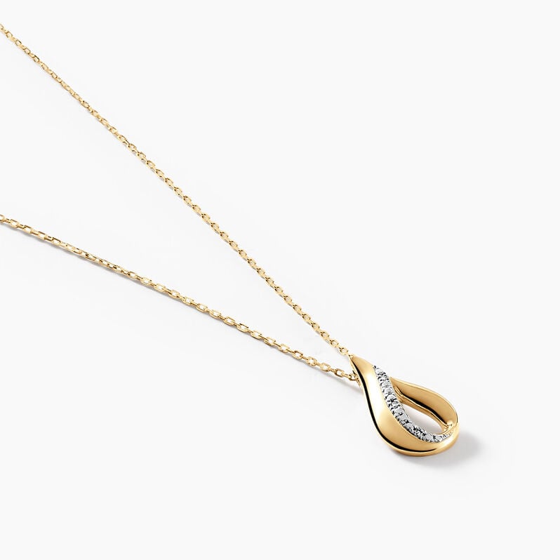 Collier Goccie Or Jaune Et Diamants 42cm - Spannringe Damen | OROVIVO