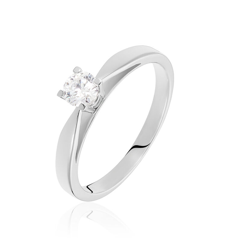 Bague Solitaire Celina Or Blanc Diamant - Spannringe Damen | OROVIVO