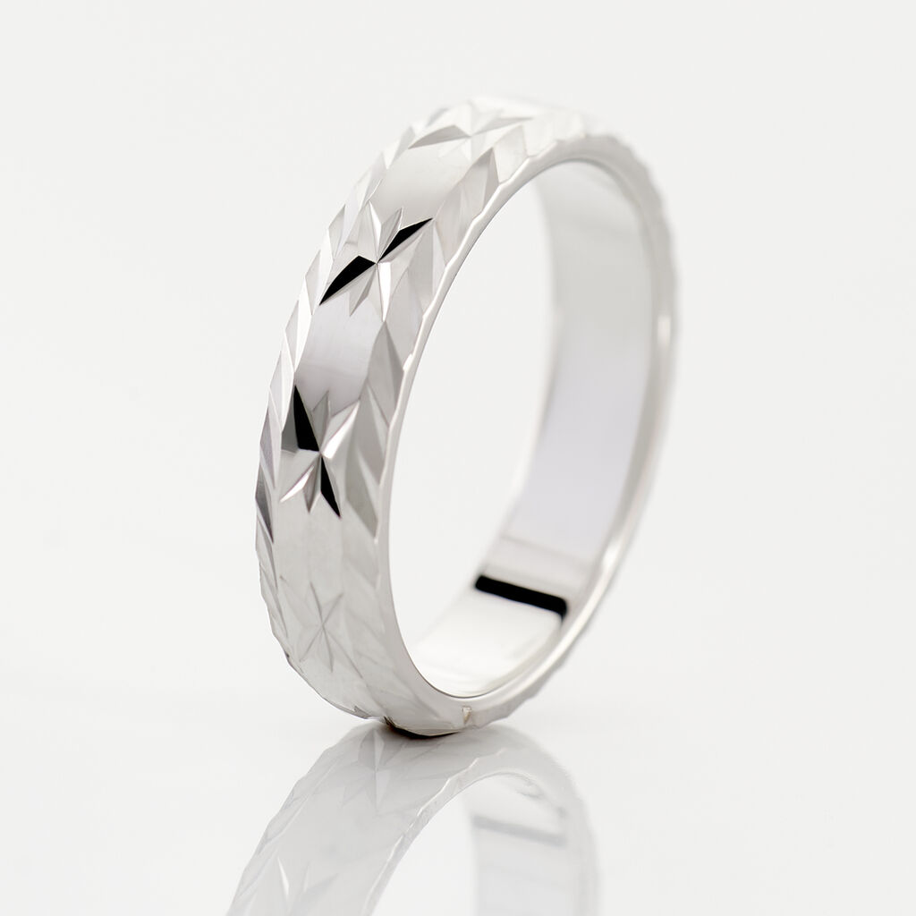 Alliance Twiggy Demi Jonc Classique Argent Blanc - Spannringe Familie | OROVIVO