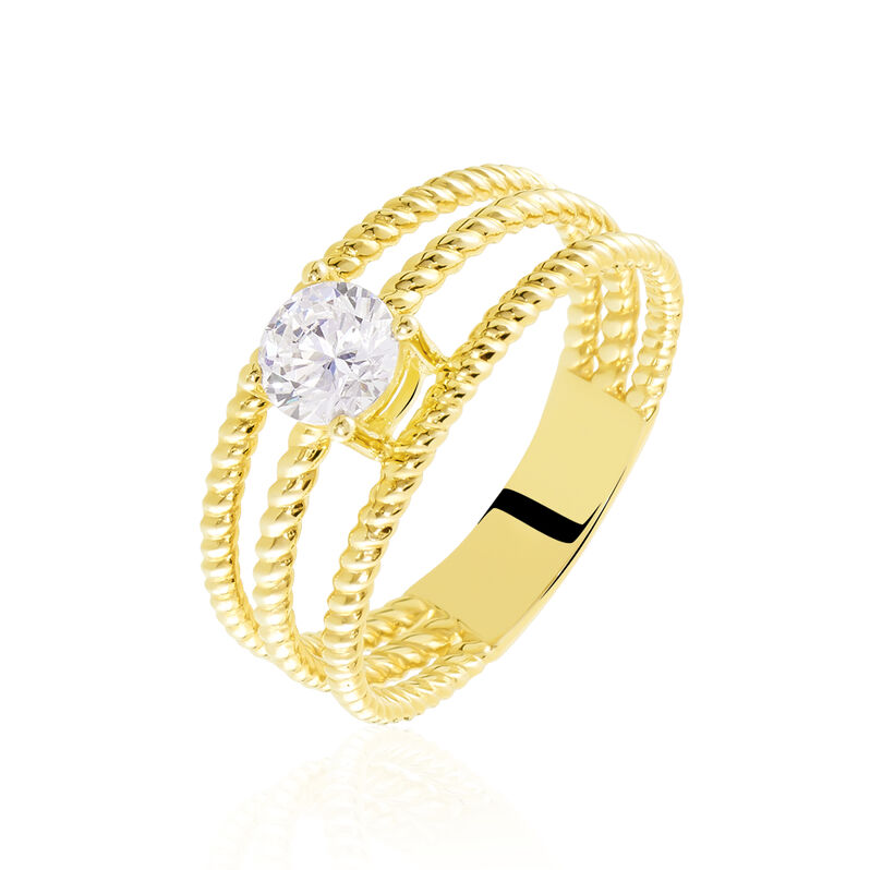 Bague Or Jaune Althea Oxyde De Zirconium Corps De Bague Multi Rangs - Spannringe Damen | OROVIVO