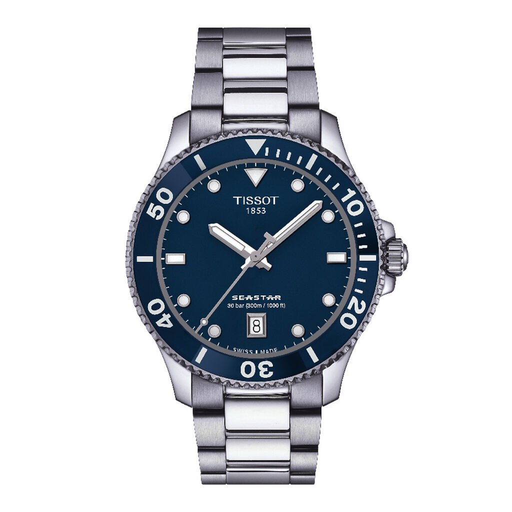 TISSOT Unisexuhr Tissot Seastar T1204101104100 Quarz, Uhr ohne Stein