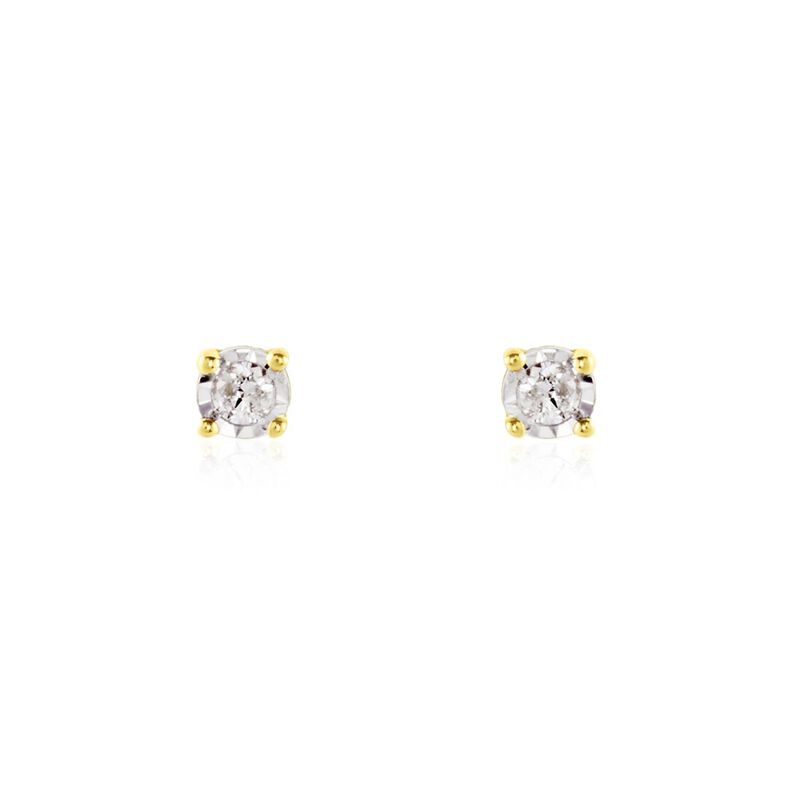 Illusion Damen Ohrstecker Gold 375 (9 Karat) Diamant Wei&szlig; 0,1 ct - Ohrstecker Damen | OROVIVO