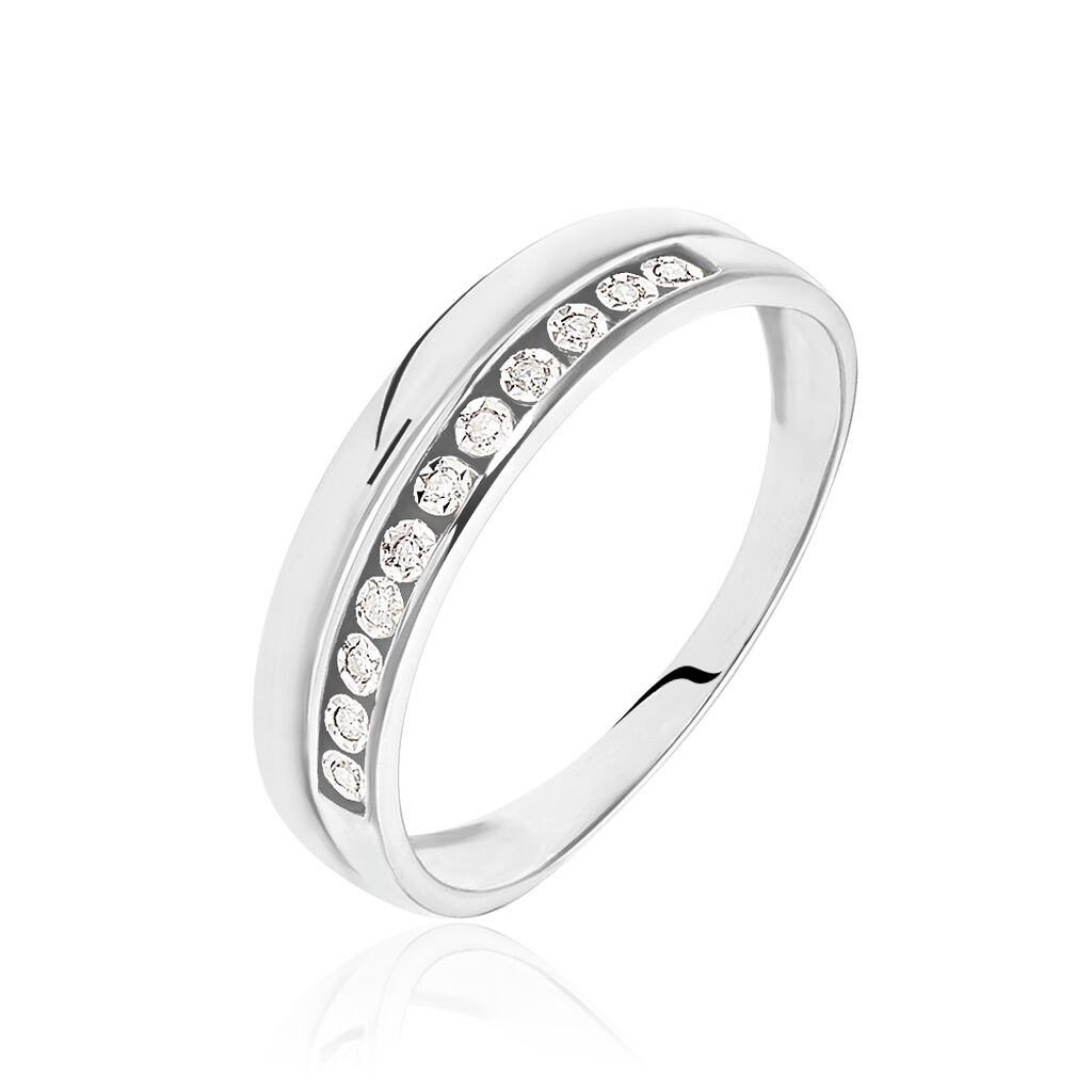 Damenring Weißgold 375 Diamant 0,044ct - Eheringe mit Stein Damen | OROVIVO