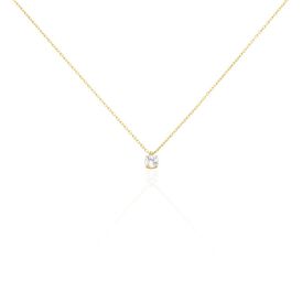 Damen Halskette Messing Gold vergoldet Zirkonia 5mm - Ketten mit Anhänger Damen | OROVIVO