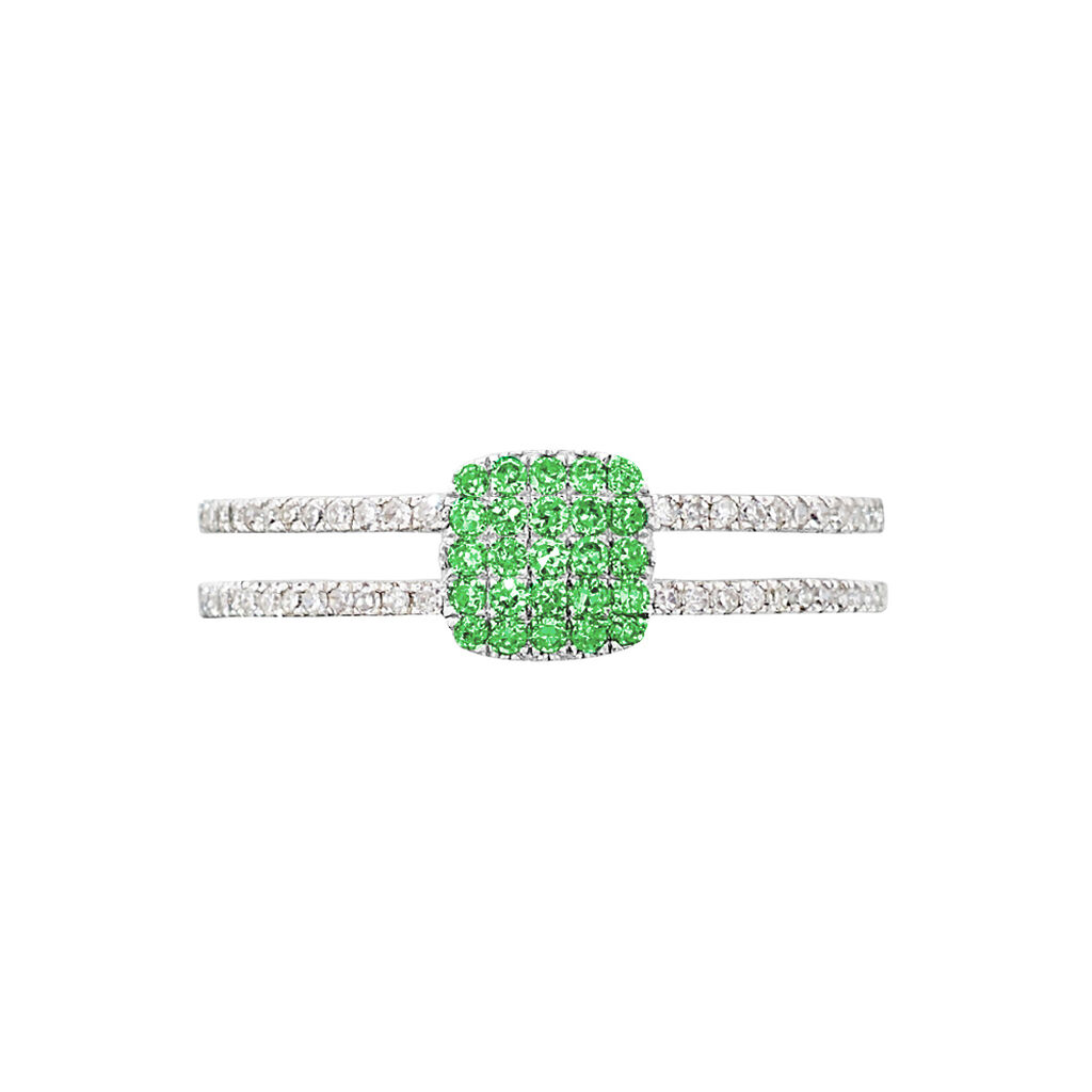 Bague Aude Or Blanc Grenat Et Diamant - Spannringe Damen | OROVIVO
