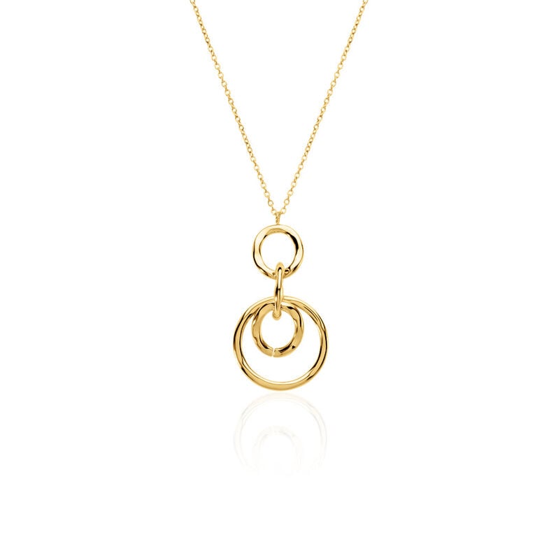 CARLOTTA Damen Collier Edelstahl vergoldet Kreis - Halsketten Damen | OROVIVO
