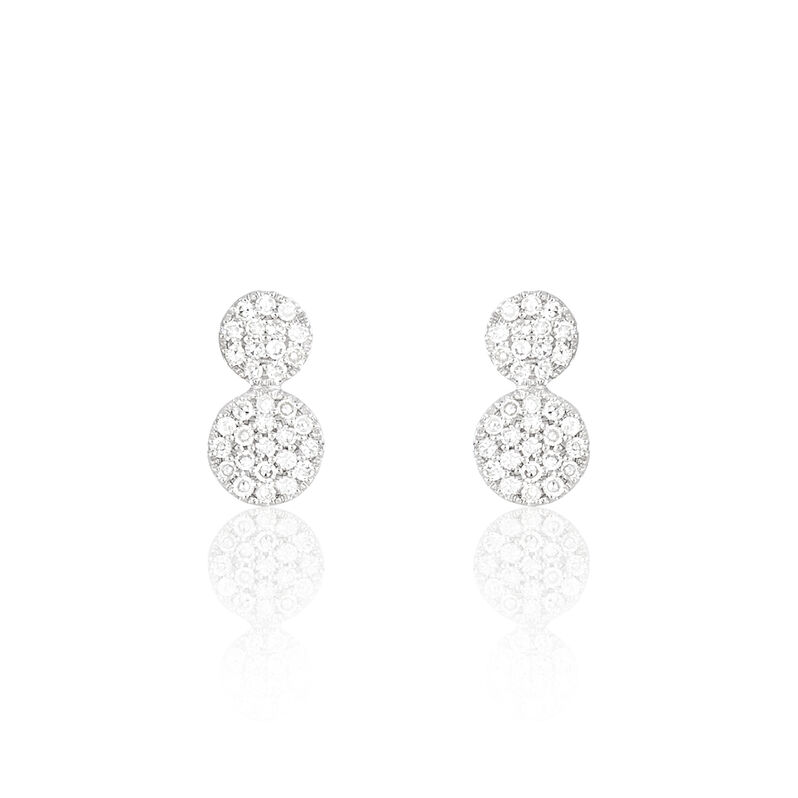 Boucles D'oreilles Puces Or Blanc Diamant - Spannringe Damen | OROVIVO
