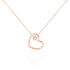 HERZ Damen Collier Rosegold 375 (9 Karat) Diamant Wei&szlig; 0,020 ct Herz