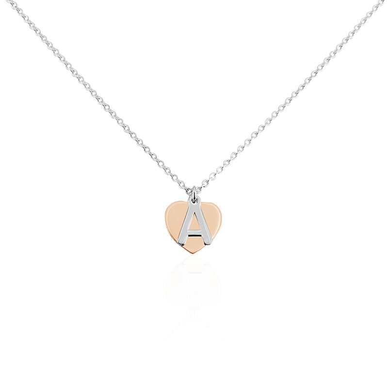 Damen Halskette Silber 925 Bicolor Buchstabe A - Halsketten Damen | OROVIVO