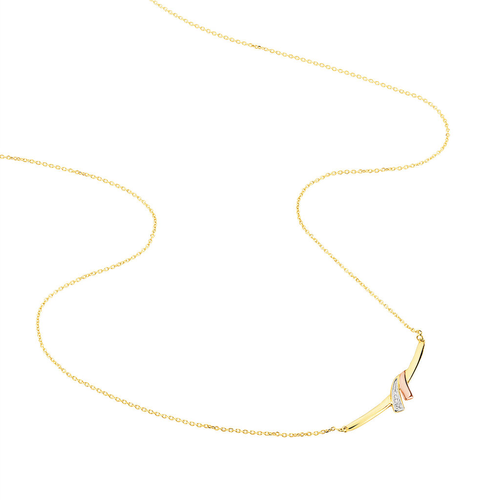 Collier Or Tricolore Et Diamants - Spannringe Damen | OROVIVO