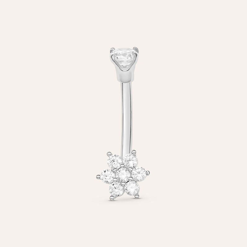 Piercing Ombelico Bon Ton Oro Bianco Cubic Zirconia - Spannringe Damen | OROVIVO