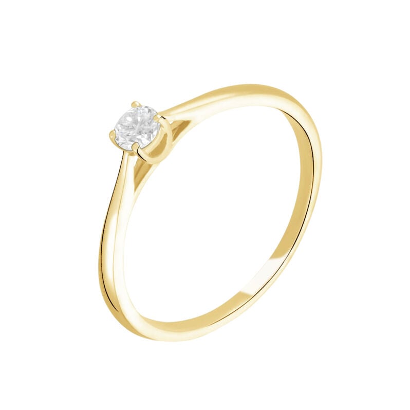 Bague Solitaire Or Jaune Victoria Diamant - Spannringe Damen | OROVIVO