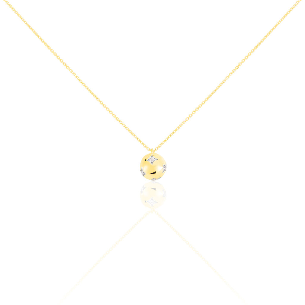 Damen Collier Gold 375 Diamant 0,07ct Stern Stella 2 - Halsketten Damen | OROVIVO