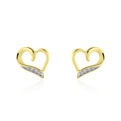 Damen Ohrstecker Gold 375 Diamanten 0,04ct Herz Hanne - Ohrstecker Damen | OROVIVO