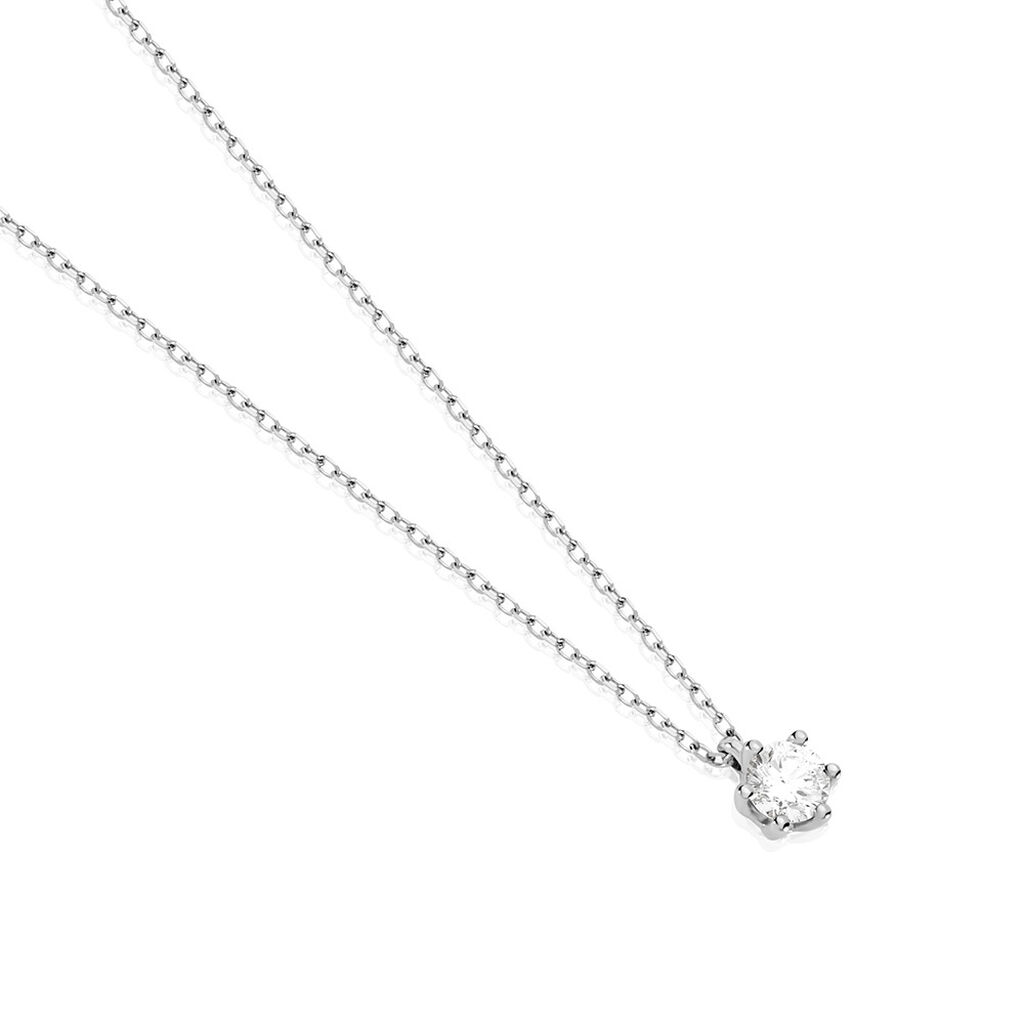 Sonate Damen Collier Wei&szlig;gold 585 (14 Karat) Synthetischer Diamant Wei&szlig; 0,26 ct