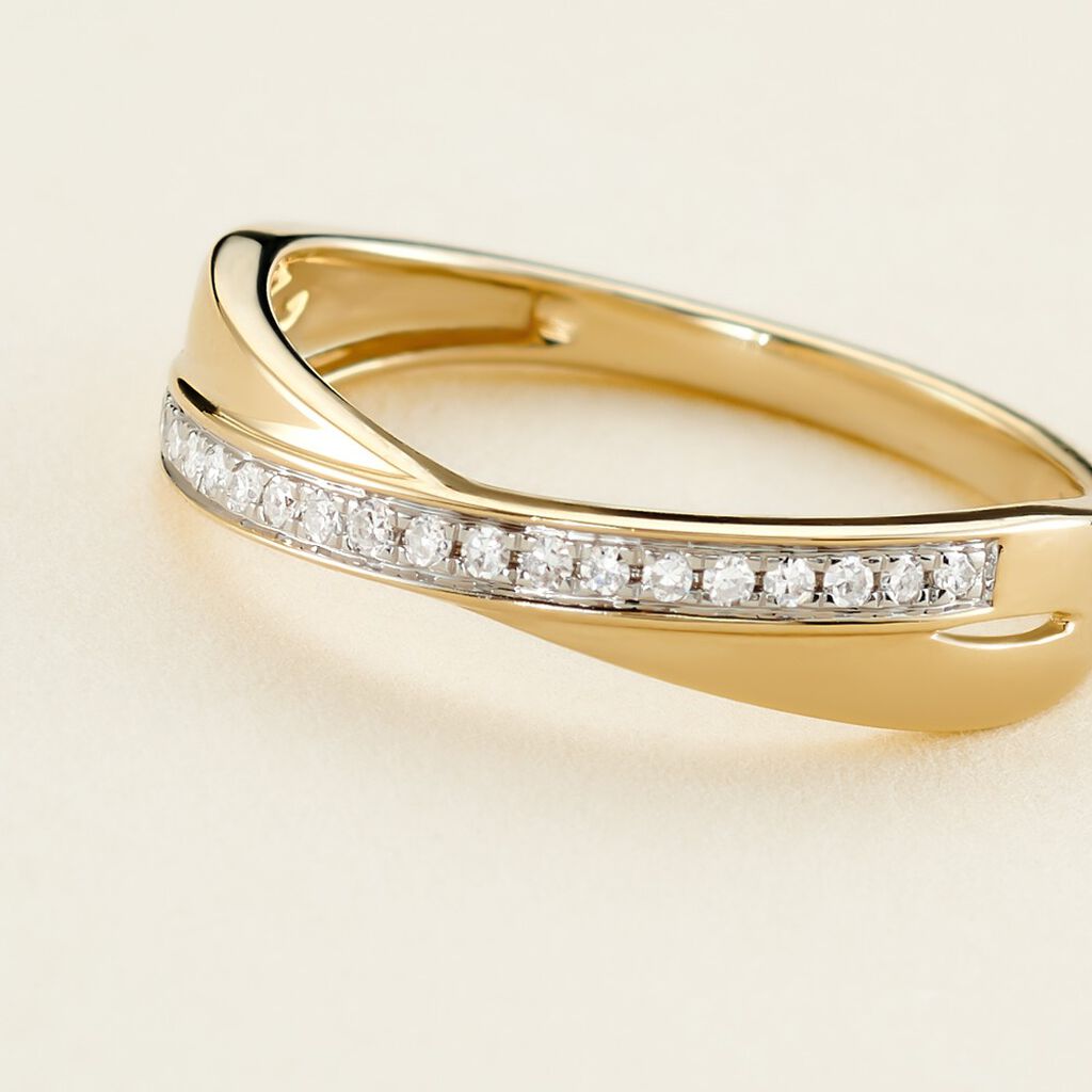 GIANA Damen Ring Gold 585 (14 Karat) Diamant Wei&szlig; 0,1 ct