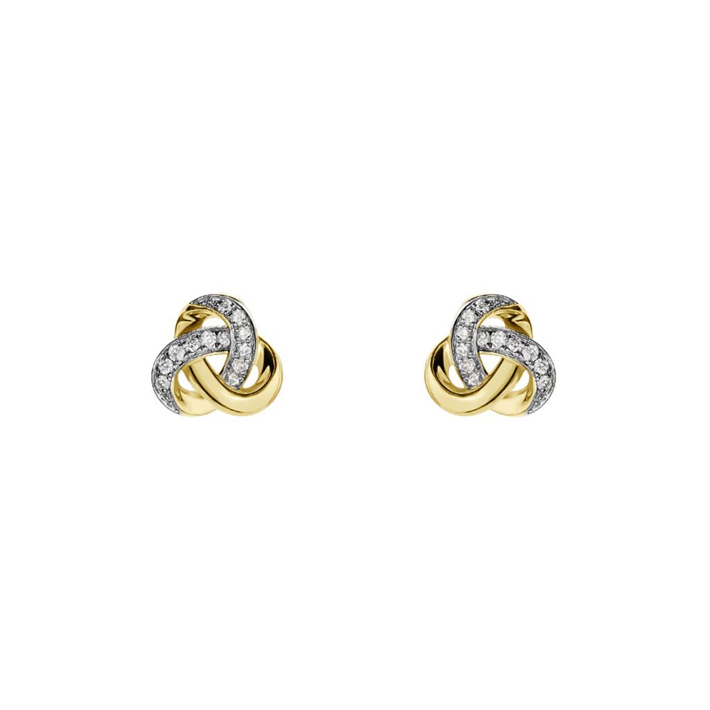 Damen Ohrstecker Gold 375 Diamant 0,06ct Knot 4,00mm  - Ohrstecker Damen | OROVIVO