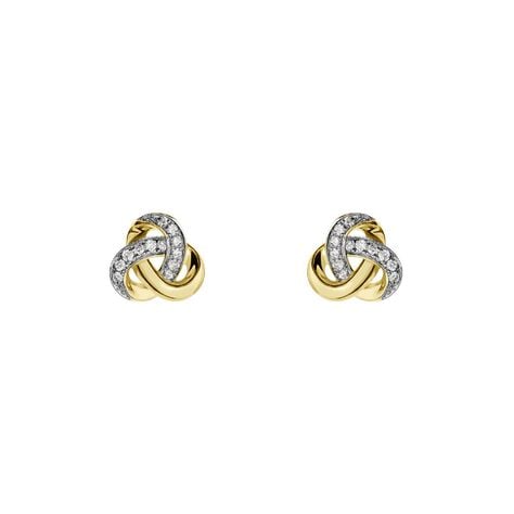 Damen Ohrstecker Gold 375 Diamant 0,06ct Knot 4,00mm  - Ohrstecker Damen | OROVIVO