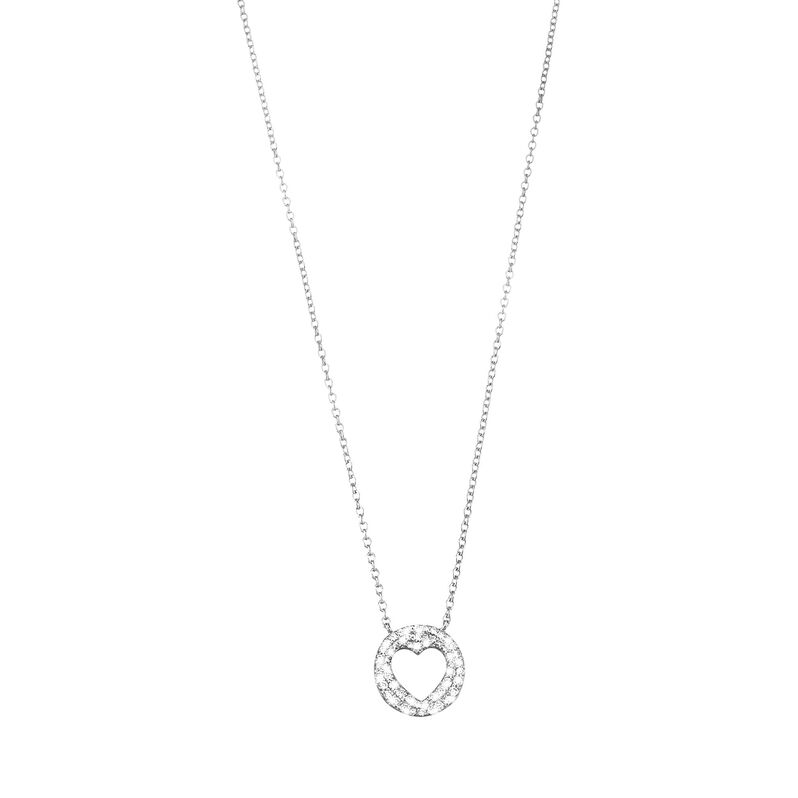 Girocollo cuore in argento e zirconi - Spannringe Damen | OROVIVO