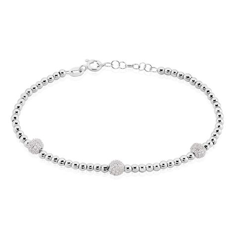 Damen Armband Silber 925 Zirkonia Ball Brylee 1,00mm 20cm - Armbänder mit Anhänger Damen | OROVIVO