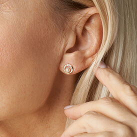 Damen Ohrstecker Gold 375 Zuchtperle Zirkonia Kreis Isabella - Ohrstecker Damen | OROVIVO