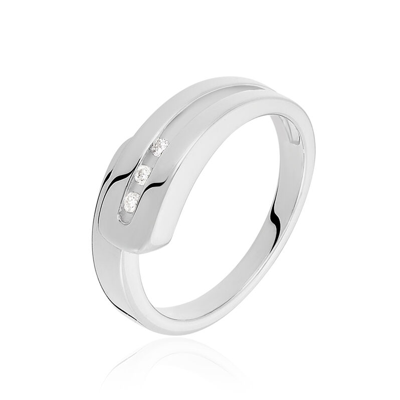 Damen Ring Silber 925 Diamant Wei&szlig; 0,04 ct G&uuml;rtel B 7 mm - Ringe mit Stein Damen | OROVIVO