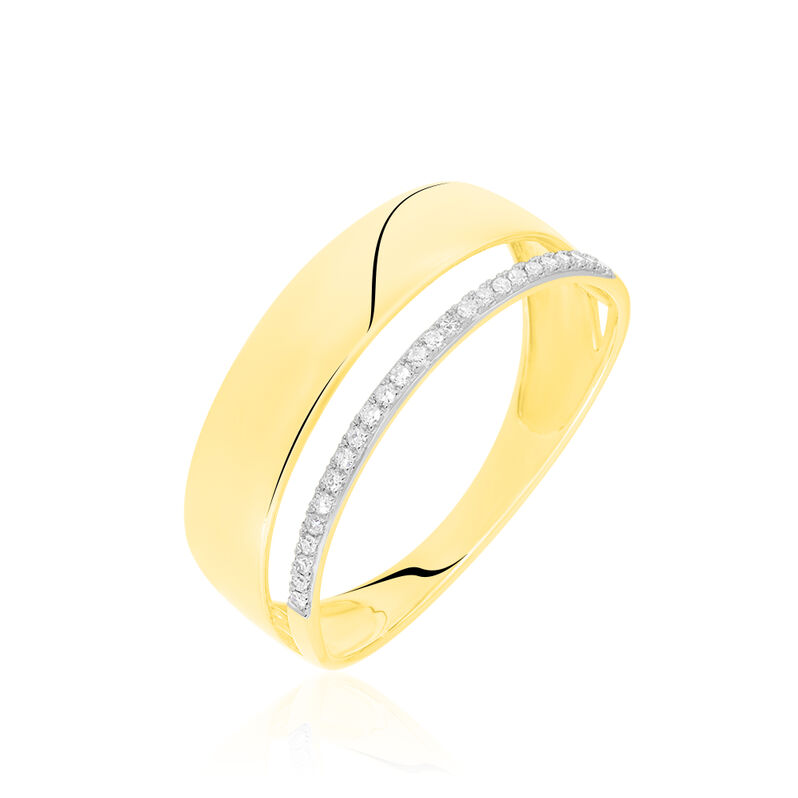 Bague Or Jaune Danye Double Anneau Diama - Spannringe Damen | OROVIVO