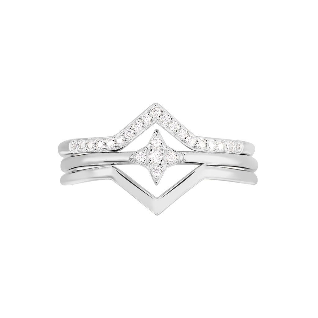 SPARK Damen Ring Silber 925 Zirkonia Wei&szlig; 0,35 ct Fl&uuml;gel