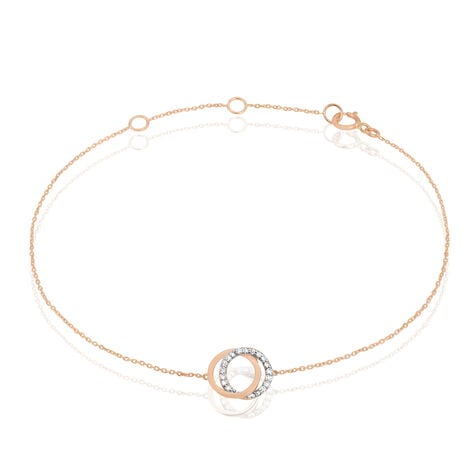 Damen Armband Gold Bicolor 375 Diamant 0,06ct Kreis Absolu - Armbänder mit Anhänger Damen | OROVIVO