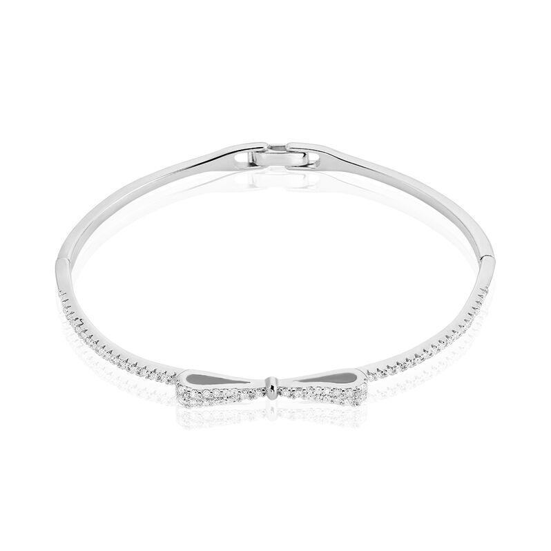 Bracelet Sejda Argent Blanc Oxyde De Zirconium - Spannringe Damen | OROVIVO