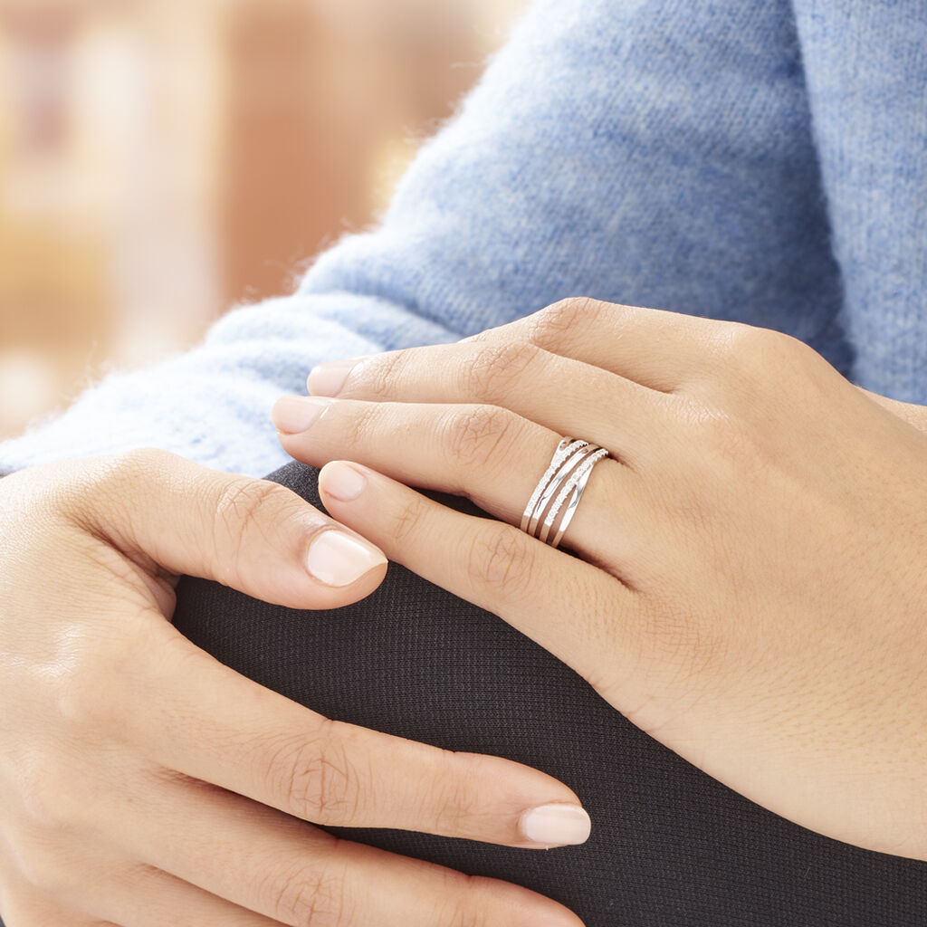 Bague Or Weiss Marinetta Croisee Diamant - Spannringe Damen | OROVIVO