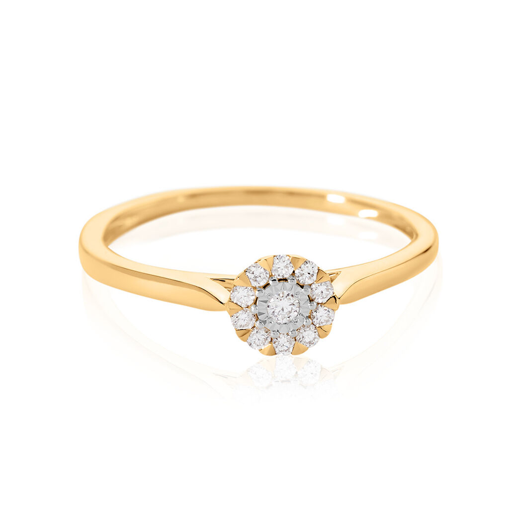 ALLYSON Damen Ring Gold 585 (14 Karat) Diamant Wei&szlig; 0,020 ct Kreis