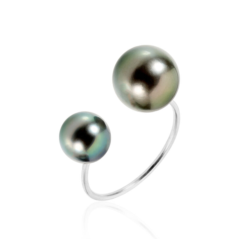 Bague Or Gris  Et Perle - Spannringe Damen | OROVIVO