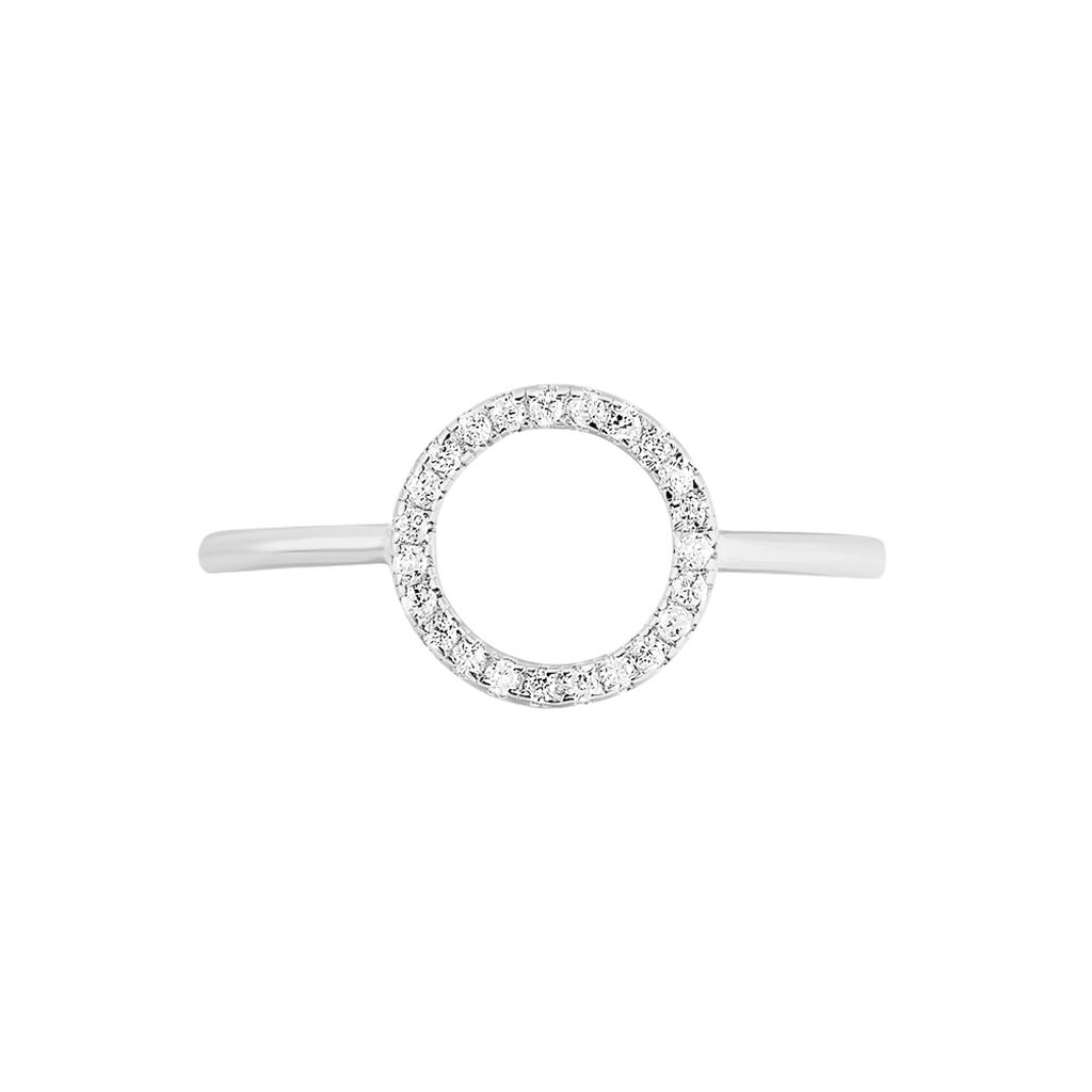 LAUREEN Damen Ring Silber 925 Zirkonia Wei&szlig; 2,3 ct Kreis