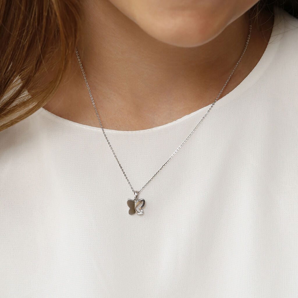 Kinder Halskette Silber 925 Zirkonia Schmetterling - Halsketten Kinder | OROVIVO