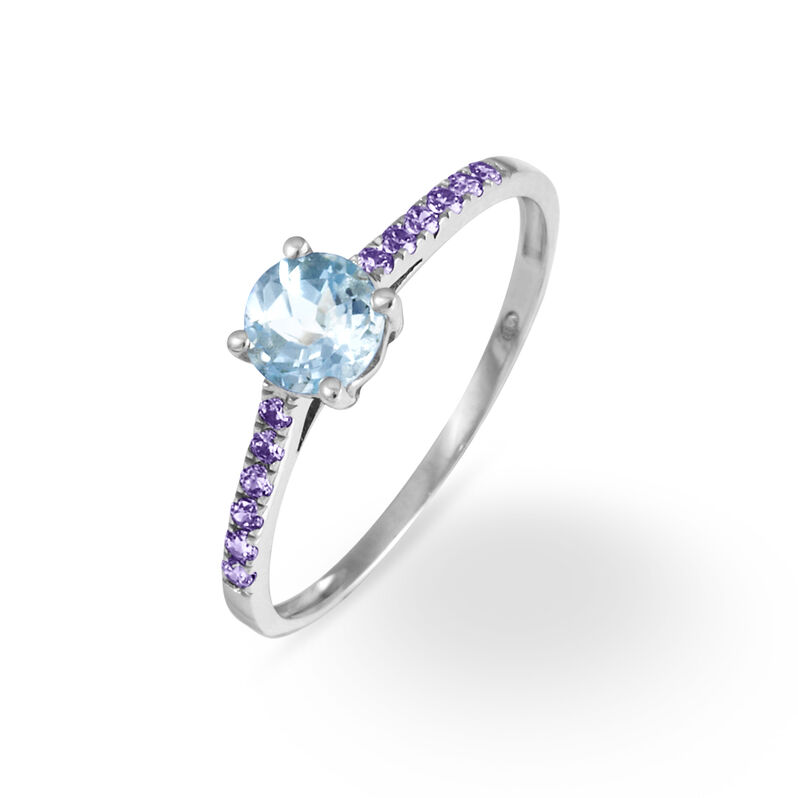 Bague Manon Or Blanc Topaze Et Amethyste - Spannringe Damen | OROVIVO